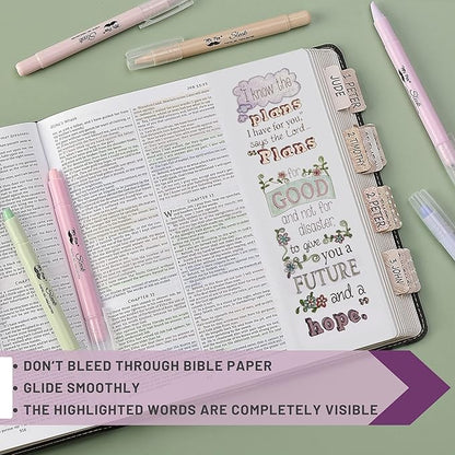 Mr. Pen- Gel highlighter, 8 Pack, Morandi Colors, Bible Highlighters Quick Dry, No Bleed, Assorted Pastel Colors, Bible Markers