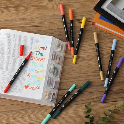 Mr. Pen- Dual Tip Brush Pens, 12 pcs, Morandi & Vintage, Adult Coloring Markers, Brush Tip Markers, Dual Tip Markers, Art Markers for Adults, Coloring Markers for Adults, Brush Markers