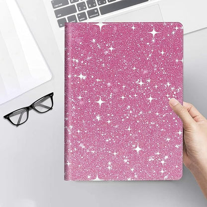 RYUITHDJP Padfolio for Men and Women – Leather Portfolio with Pink Dots Cover Design, Business Card Holder, Resume Folder, Stylish Leather Folder, Versatile Document Holder, 12.87x9.13 in
