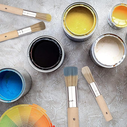 Wooden Stencil Brush (Set of 3), Natural Bristle Brushes Perfect for Acrylic Painting, Oil Painting, Watercolor Painting, Stencil Project, Card Making and DIY Art Crafts