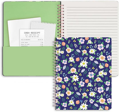 Sweetzer & Orange S&O Cute Spiral Notebooks - College Ruled Spiral Notebook with Pockets - Hardcover Notebook for Women - Cute Notebooks for School & Journal - 80 Double-Sided Pages, 6.25" x 8.25”