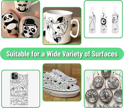 Mr. Pen - Dual Tip Permanent Markers, 12 Pack, Black, Fine & Ultra Fine Point