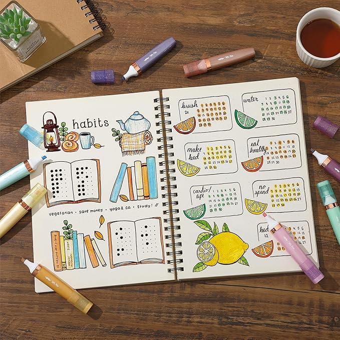 Mr. Pen- Glitter Highlighters, 8 Pack, Pastel and Metallic Colors, Chisel Tip, Highlighters Glitter Highlighter Markers, Sparkly Highlighters Aesthetic Highlighters, Sparkle Highlighters