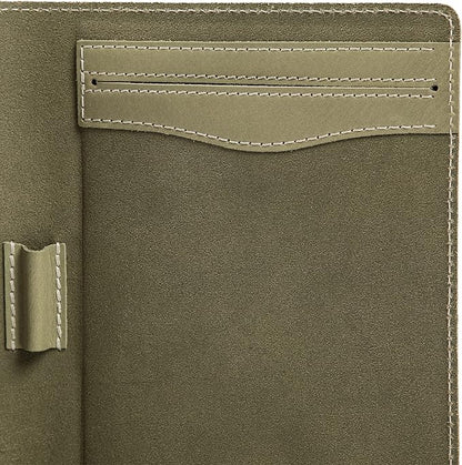 PEGAI Handmade 100% Leather Padfolio | Junior Legal Pad Folder Organizer for Business School Office Conference | Resume Interview Document Organizer Folio | Eriksen (Aqua)