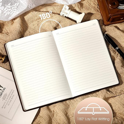 Leather Journal for Men Soft Cover 256 Pages Lined Journals for Writing A5 Lion Journaling Notebooks Vintage Inspirational Diary, 5.7" x 8.3", Green