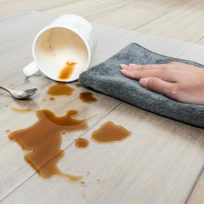 Desk Chair Mat for Hardwood Floor, Plastic Floor Protector Mat with Non-Slip Texture, Rectangle Hard Floor Computer Chair Mat with Milled Edge (40"x48" inch)