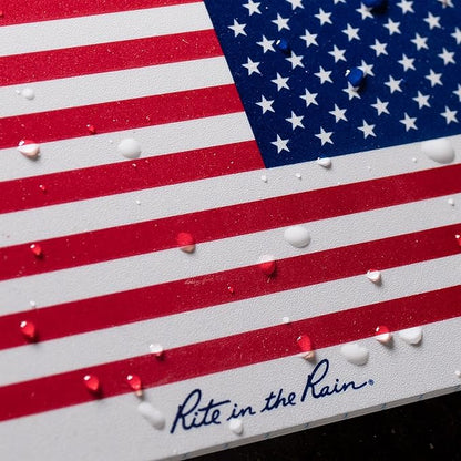 Rite in the Rain Weatherproof Top Spiral Notebook, 3" x 5", Old Glory American Flag Cover, Universal Pattern, 3 Pack (No. FLW35-3)