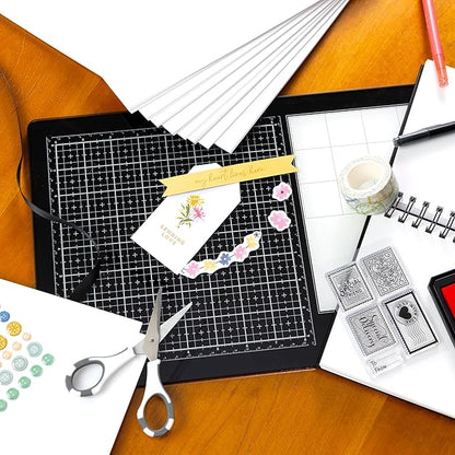 Cardstock 8.5 x 11 Paper Pack - 65lb Textured Card Stock for Crafts, Cardmaking, Printers - 80 Scrapbook Sheets - Double Sided with Solid Core, Brilliant White