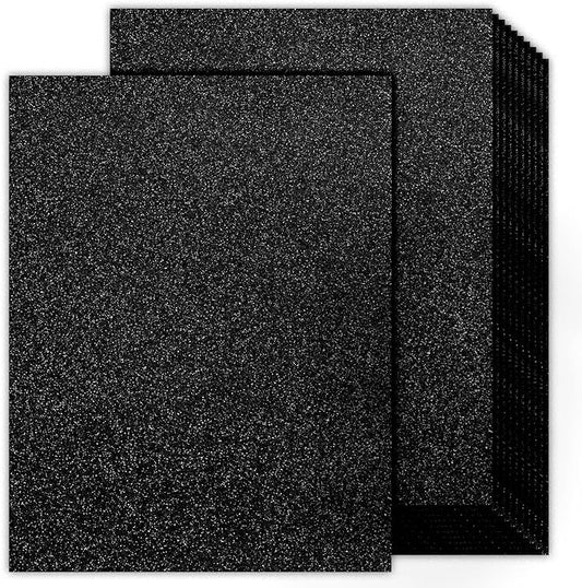 Double-sided Black Glitter Cardstock 8.5x11 - Goefun 24 Sheets 280 GSM/100LB Black Cardstock Paper for Cricut, DIY Crafts, Halloween, Scrapbooking
