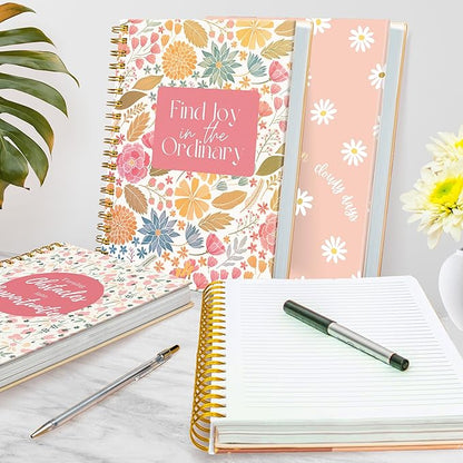 Hardcover Spiral Journal, 10.25" x 7.25", 300-Page Large College-Ruled Notebook for Women, Ideal for Writing, Journaling, Note-Taking, Work, School