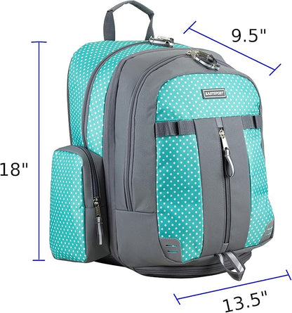 Eastsport Extra Large Backpack Expandable Oversized for Travel Hiking Work Camping Sports Outdoors with Drawstring Bag Mochila De Viaje Teeny Tiny Dots