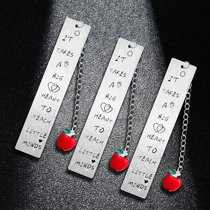 3PC Big Hearts to Teach Little Minds Teacher Bookmark Presents Retirement Christmas Birthday Thank You Bookmark Gift for Teacher