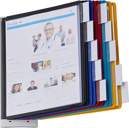 DURABLE Wall Mounted Reference System, 10 Double-Sided Panels, Letter-Size, Assorted Colors, SHERPA Design (554100)