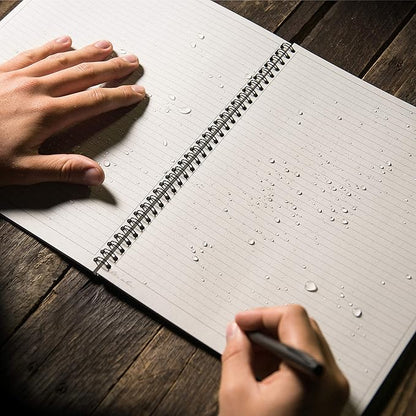 Rite in the Rain Weatherproof Side Spiral Notebook, 8.5" x 11", Black Cover, Universal Page Pattern (No. 773-MX)