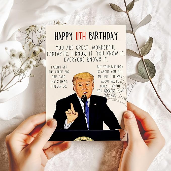 Funny 11th Birthday Card for Him Her, Humor 11th Birthday Gift for Son Daughter, Best 11 Year Old Birthday Card Gifts for Niece Nephew, Unique 11th Bday Decorations for Boys Girls