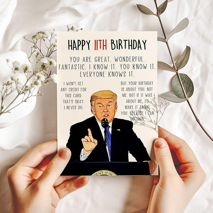 Funny 11th Birthday Card for Him Her, Humor 11th Birthday Gift for Son Daughter, Best 11 Year Old Birthday Card Gifts for Niece Nephew, Unique 11th Bday Decorations for Boys Girls