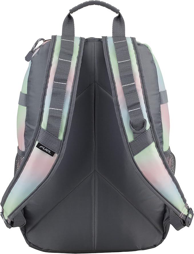 FUEL Hiking Backpack for Women Men Terra Sport, Travel, College, Gym, Work with Laptop Sleeve, Bungee, 18 Inches, Pastel Ombre