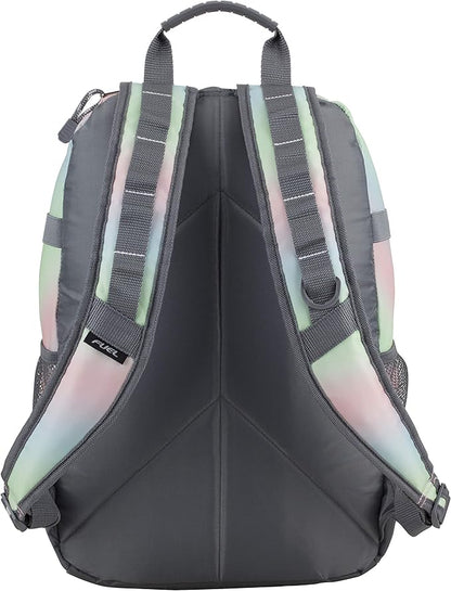FUEL Hiking Backpack for Women Men Terra Sport, Travel, College, Gym, Work with Laptop Sleeve, Bungee, 18 Inches, Pastel Ombre
