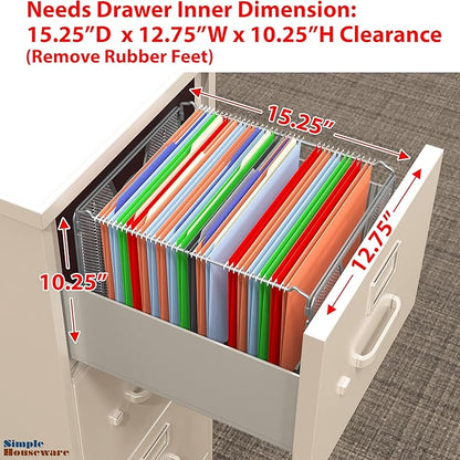 Simple Houseware Mesh Hanging File Organizer, Silver