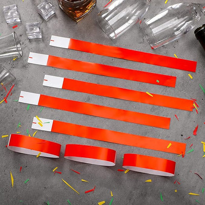 600 Packs Paper Wristbands for Events Neon Party Wristbands Colored Waterproof Paper Club Arm Bands Lightweight Identification for Concert Bar Entrance Admission(Red)