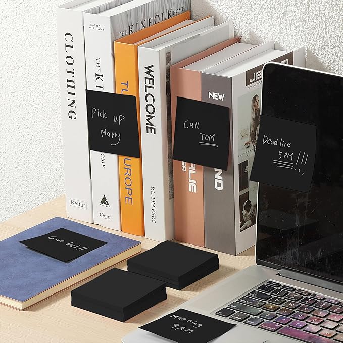 Mr. Pen- Sticky Notes, 3”x3”, 12 Pads, Black Sticky Notes, Sticky Note, Self-Stick Note Pads, Sticky Pads Sticky Notes Aesthetic, Colorful Sticky Notes, Sticky Notes Bulk Sticky Notes