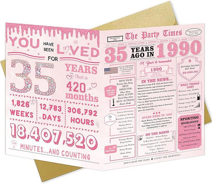 35th Birthday Decorations for Women，35th Birthday Gifts for Women，35 Bday Card，35 Year Old Bday Gifts for Wife Daughter Sister Girlfriend Family Friends Bestie Coworker