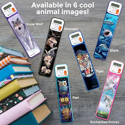 Mark-My-Time - Digital Bookmark - Mark My Time Reading Timer and Bookmark for Kids, Cool Bookmarks and Reading Incentives, Christmas Gift & Stocking Stuffer for Book Lovers - 3D Dinosaur