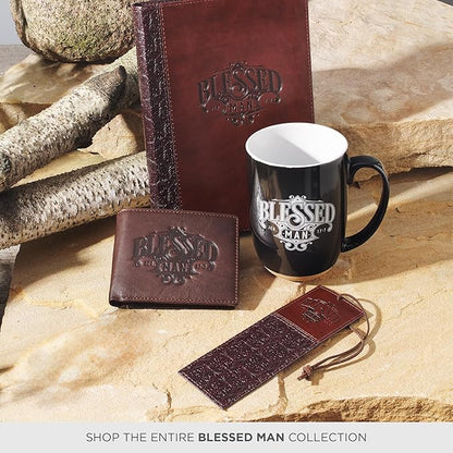 Christian Art Gifts Faux Leather Bookmark Blessed Man Jeremiah 17:7 w/Corded Tassel, Brown