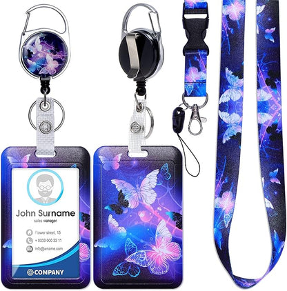 Cute ID Badge Holder with Lanyard Retractable Badge Reel Clip Funny Lanyards for ID Badges Name Tags Keychain for Office Teacher Doctor Student Women Men Nurse Accessories for Work