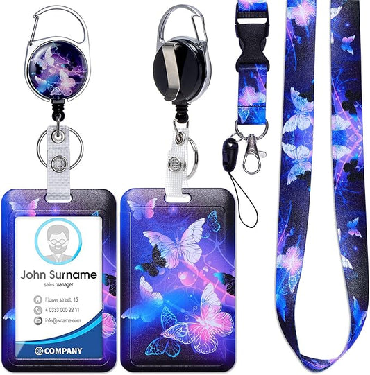 Cute ID Badge Holder with Lanyard Retractable Badge Reel Clip Funny Lanyards for ID Badges Name Tags Keychain for Office Teacher Doctor Student Women Men Nurse Accessories for Work