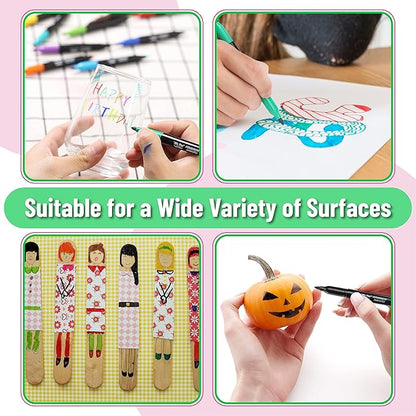 Mr. Pen- Dual Tip Permanent Markers, 12 Pack, Fine & Ultra Fine Tip, Fine Tip Permanent Markers, Fine Tip Marker, Permanent Markers Fine Point, Fine Point Permanent Marker, Marker Pens Fine Point