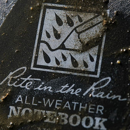 Rite In The Rain All-Weather Side-Spiral Notebook, 4 5/8" x 7", Black Cover, Universal Pattern (No. 773)