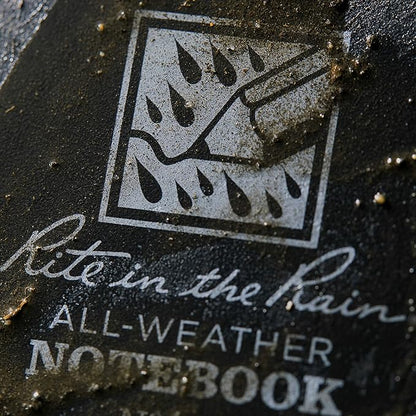 Rite in the Rain Weatherproof Side Spiral Notebook, 8.5" x 11", Black Cover, Universal Page Pattern (No. 773-MX)