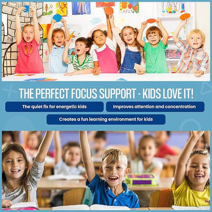 Chair Bands for Kids with Fidgety Feet - Fidget Bands for Classroom Chairs, Feety Bands, Sensory Flexible Bands, ADHD Chair Bands for kids, Anti-Snap Bands for Desk and Seats Blue (Pack of 24)