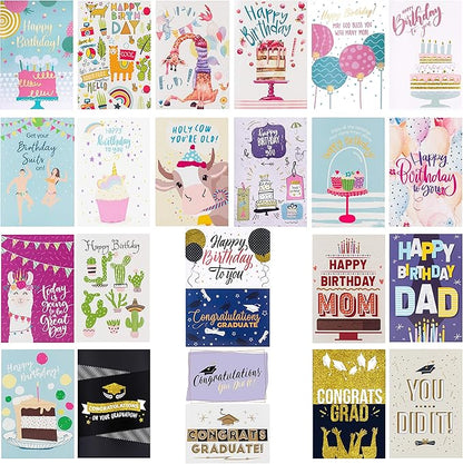100 All Occasion Greeting Cards- 100 Eye Catching Designs with Organizer Box- Friendship /Anniversary Cards, BFF Cards, Thanks Cards, Wedding Cards & More- 4 x 6 with 100 Envelopes