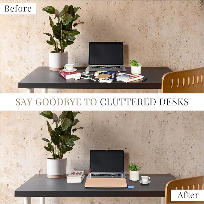 Birch Desktop Whiteboard with Storage & Multiple Marker Surface Desktop Glass Dry Erase Board Desk Top White Board Dry Erase Notepad Desk White Board Tabletop Desk Whiteboard (Sand)