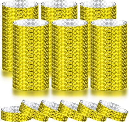 Epakh 600 Pcs Paper Wristbands Neon Wrist Bands Waterproof Handbands for Events Lightweight Concert Wristbands Neon Colored Adhesive Wrist Band for Party