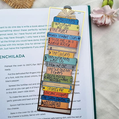 Book Tracker Bookmark Bookshelf Tracker Bookmark Metal Bookmark Reading Log tbr Double Sided Library Book Tracker Vintage Book List Book Tracker Bookmarks (Shh...I am Reading)