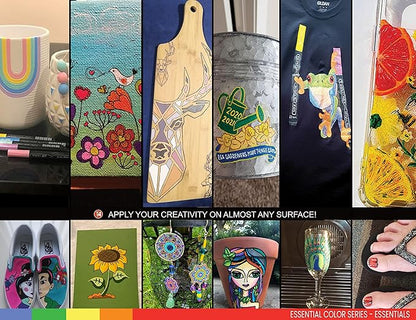 Acrylic Markers, Paint Pens Assorted Vibrant Markers for Rock Painting, Canvas, Glass, Mugs, Wood, Ceramic, Fabric, Metal, Scrapbooking. Non Toxic, Quick Dry, Multi-Surface, Lightfast (MEDIUM)