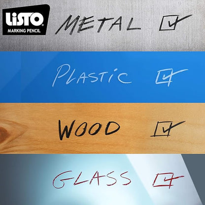 Listo 1620 - Box of 12 - ASSORTED COLORS - China Markers/Grease Pencils/China Marking/Pencils/Wax Pencils