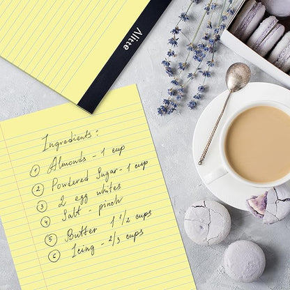 Yellow Legal Notepads 8.5 x 11, Pack of 3 - Perforated Wide Ruled Writing Pad - Premium Thick Paper, No Ink Bleeding - Blank Legal Pads For Home, Office, School, Business - 50 Sheets Per