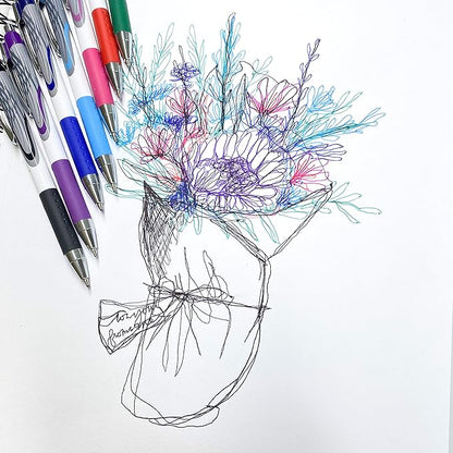 Zebra Pen Z-Grip Flight Retractable Ballpoint Pen, Bold Point, 1.2mm, Assorted Color Ink, 10-Pack (21901)