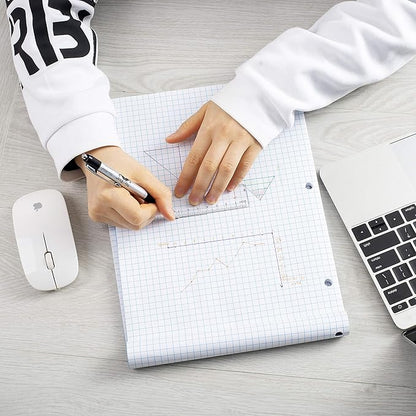 Mr. Pen- Graph Paper, Grid Paper Pad, 4x4 (4 Squares per inch), 8.5"x11", 55 Sheets, 3-Hole Punched, Grid Paper, Graph Paper Pad, Graphing Paper, Computation Pads, Drafting Paper, Blueprint Paper