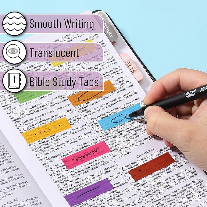 Mr. Pen- Sticky Tabs, 1600 Pcs, Colorful Book Tabs, Transparent Sticky Tabs for Books, Sticky Note Tabs, Page Markers Tabs, Book Markers, Page Tabs, Book Tabs for Annotating Books, Book Sticky Tabs