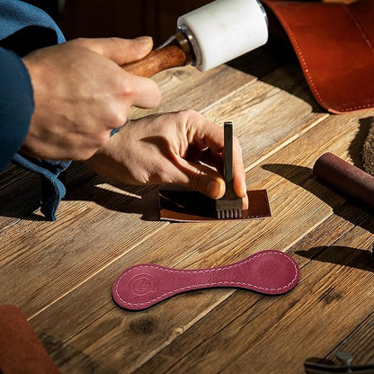 Personalized Leather Magnetic Bookmarks (1 Pack) Vintage Custom Engraved Initial ID Identification Book Marker Clip Gift for Book Lover Avid Readers (Letter Q, Red)