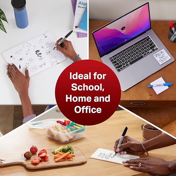 SHARPIE Permanent Markers | Fine Point for Bold Details | Black Ink | 12 Count Marker Pens