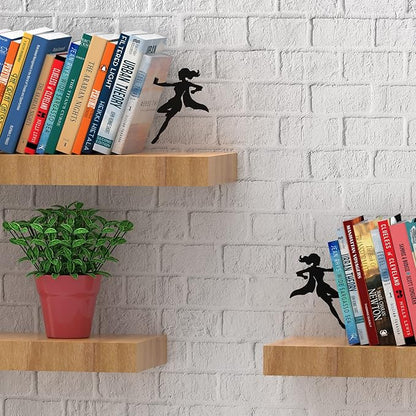 Artori Design Book Ends to Hold Books Heavy Duty - Hidden Metal Bookends for Shelves Desk - Bookend Book Holder for Home Decorative - Gift for Book End Lovers and Home Décor (Supergal - Set of 2)