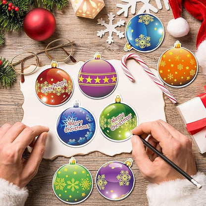 48 Pieces Christmas Lights Ball Sticky Notes Christmas Lights Ball Design Self-Adhesive Note Pads Sticky Memo Notes for Xmas School Office Home Supplies Students Teachers Present
