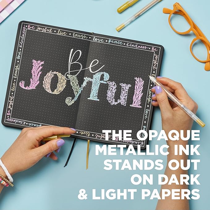 SAKURA Gelly Roll Metallic Gel Pens - Pens for Scrapbook, Journals, or Drawing - Colored Metallic Ink - Medium Line - 10 Pack