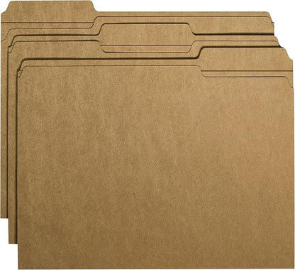 Smead Fastener File Folder, 1 Fastener, Reinforced 1/3-Cut Tab, Letter Size, Kraft, 50 per Box (14834)